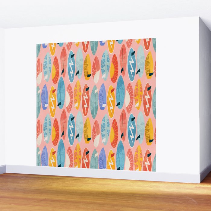 Surfboard pink Wall Mural Gallery Image 2