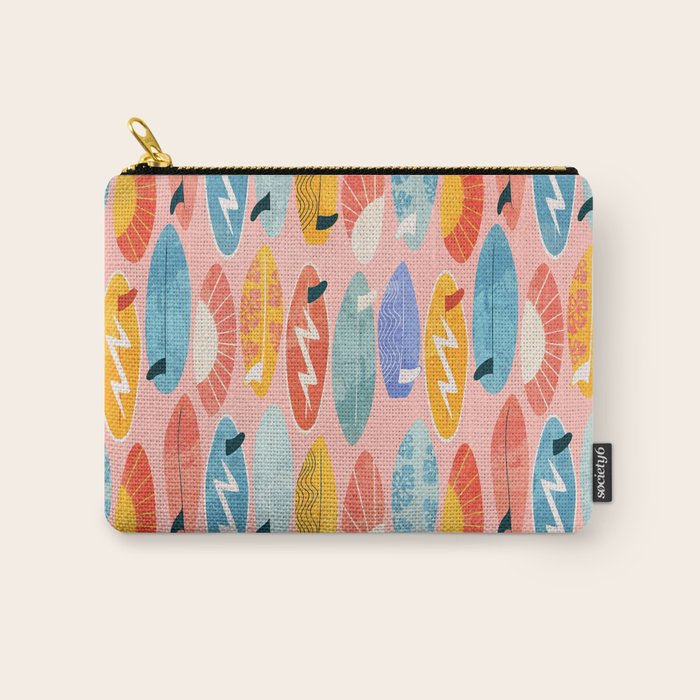 Surfboard pink Carry All Pouch Gallery Image 1