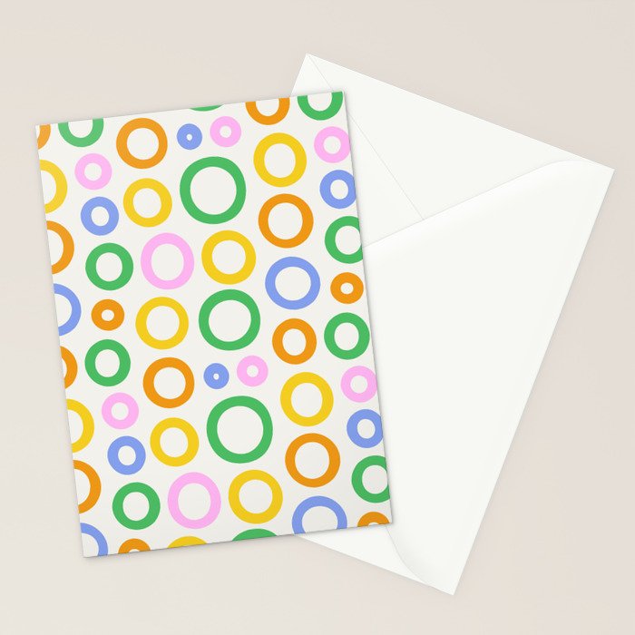 Fun colorful circle cartoon doodle pattern Stationery Card Gallery Image 2