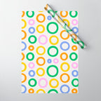 Fun colorful circle cartoon doodle pattern Wrapping Paper Gallery Image 1