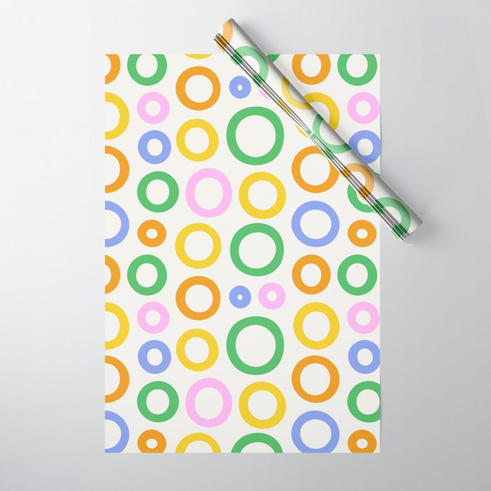 Fun colorful circle cartoon doodle pattern Wrapping Paper Gallery Image 1