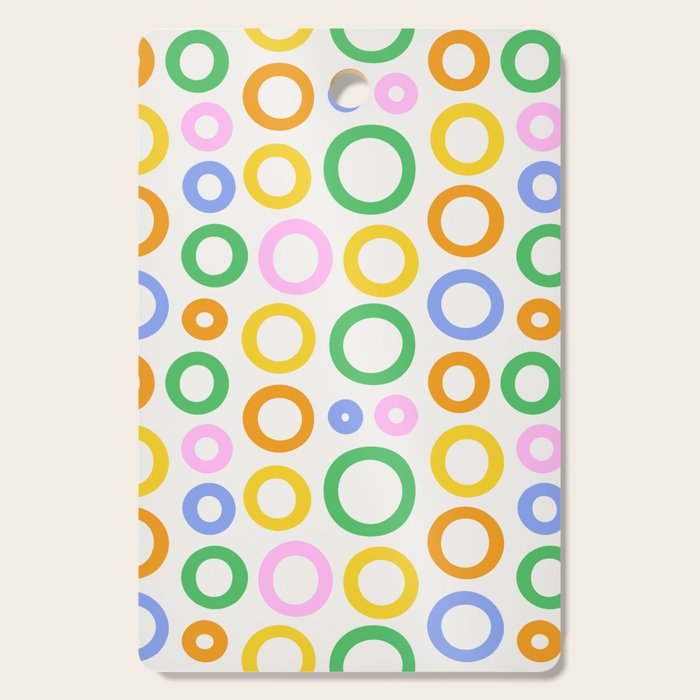 Fun colorful circle cartoon doodle pattern Cutting Board Gallery Image 1