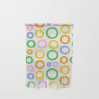 Fun colorful circle cartoon doodle pattern Wall Hanging Gallery Image 1