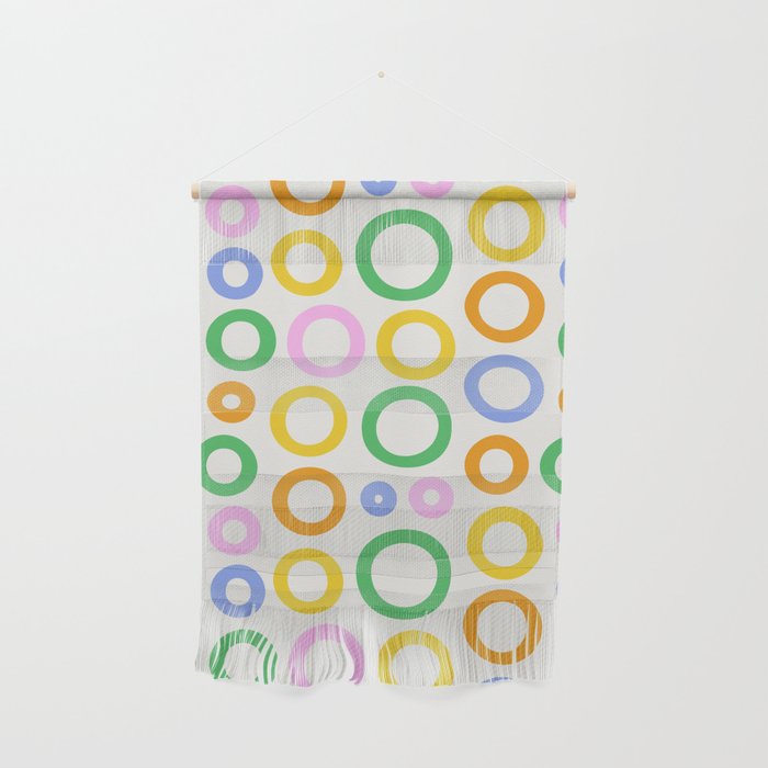 Fun colorful circle cartoon doodle pattern Wall Hanging Gallery Image 1