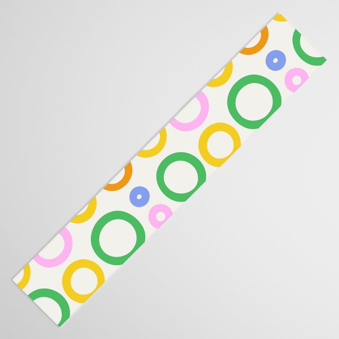 Fun colorful circle cartoon doodle pattern Table Runner Gallery Image 3