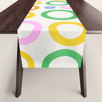 Fun colorful circle cartoon doodle pattern Table Runner Gallery Image 1