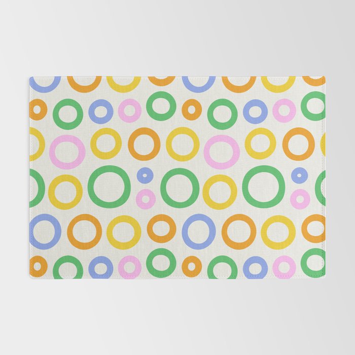 Fun colorful circle cartoon doodle pattern Rug Gallery Image 2