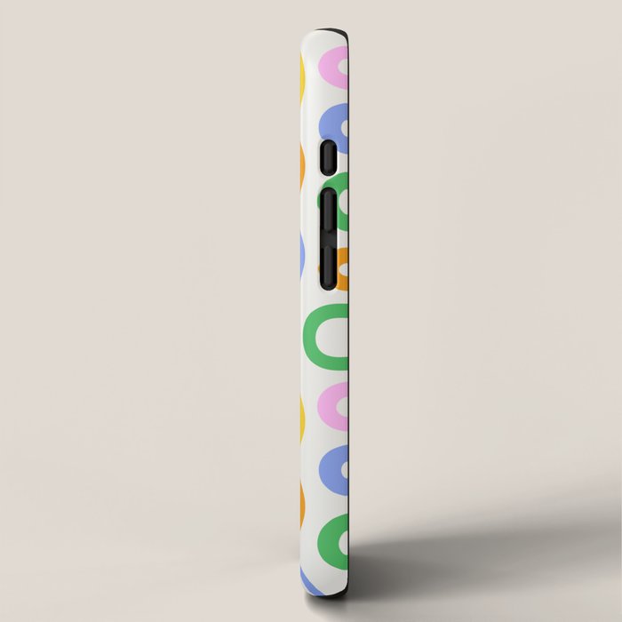 Fun colorful circle cartoon doodle pattern iPhone Case Gallery Image 2
