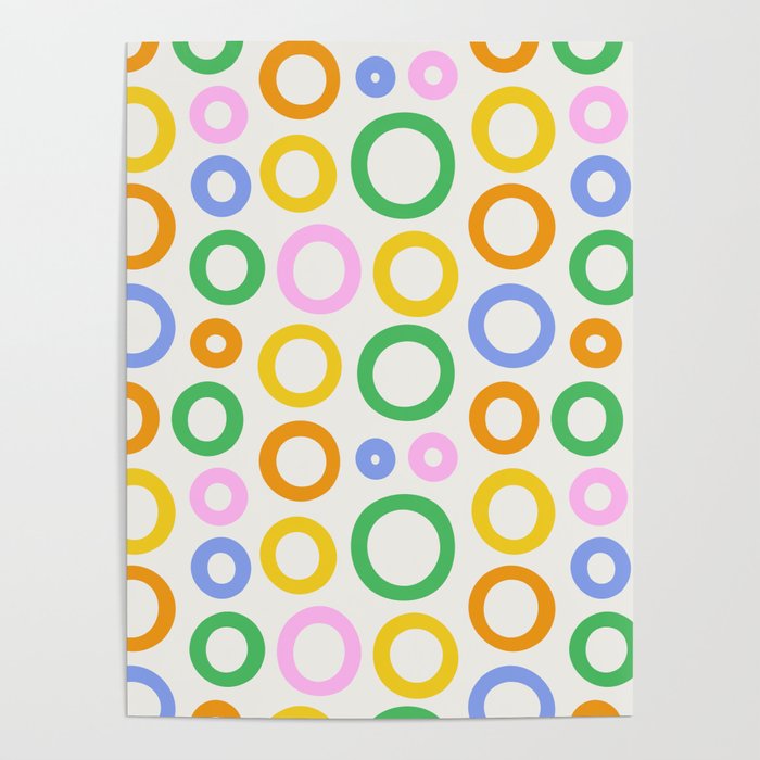 Fun colorful circle cartoon doodle pattern Poster Gallery Image 4