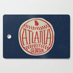 Atlanta Georgia Baseball - Hand Drawn, Script Typography Cutting Board Gallery Image 1
