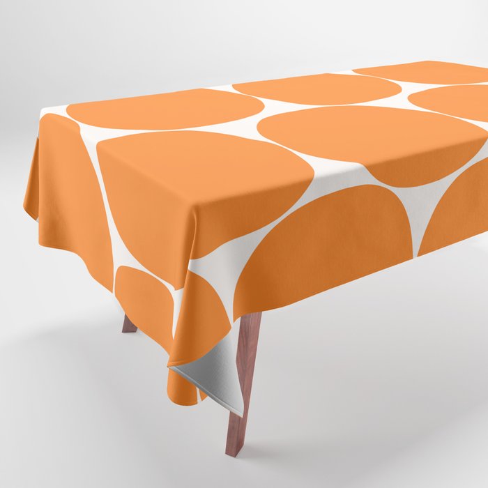 Mid-Century Mod Minimalist Dot Pattern in Orange Tablecloth Gallery Image 1