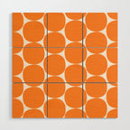 Mid-Century Mod Minimalist Dot Pattern in Orange Wood Wall Art Gallery Image 1