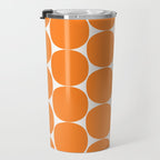 Mid-Century Mod Minimalist Dot Pattern in Orange Travel Mug Gallery Image 3