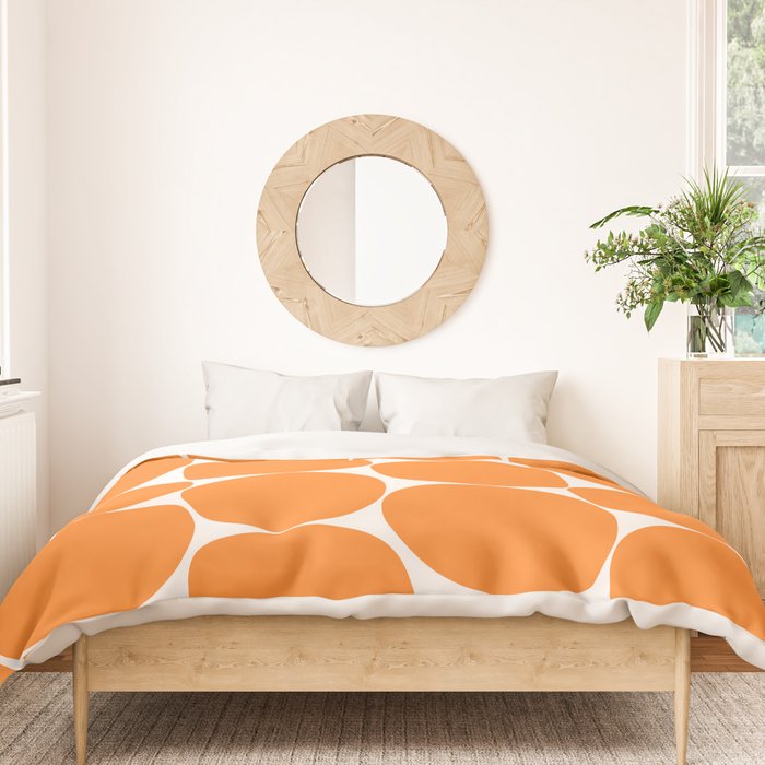 Mid-Century Mod Minimalist Dot Pattern in Orange Duvet Cover Gallery Image 3