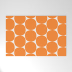 Mid-Century Mod Minimalist Dot Pattern in Orange Welcome Mat Gallery Image 1