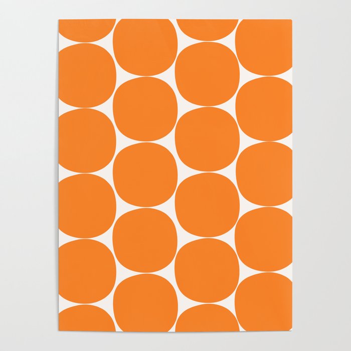 Mid-Century Mod Minimalist Dot Pattern in Orange Poster Gallery Image 4