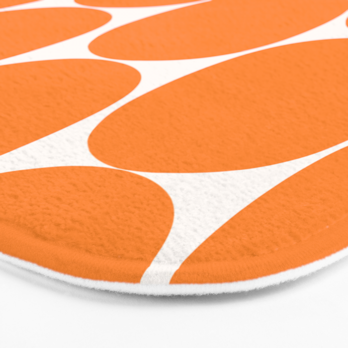 Mid-Century Mod Minimalist Dot Pattern in Orange Bath Mat Gallery Image 3
