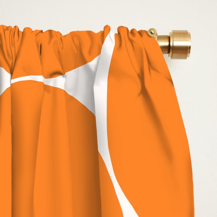 Mid-Century Mod Minimalist Dot Pattern in Orange Window Curtain Gallery Image 2