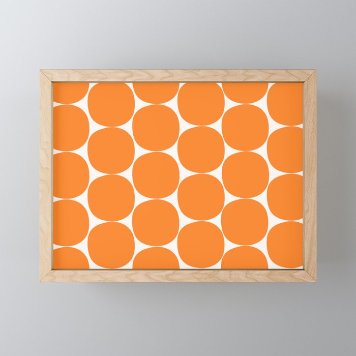 Mid-Century Mod Minimalist Dot Pattern in Orange Mini Art Print Gallery Image 1