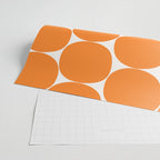 Mid-Century Mod Minimalist Dot Pattern in Orange Wrapping Paper Gallery Image 2