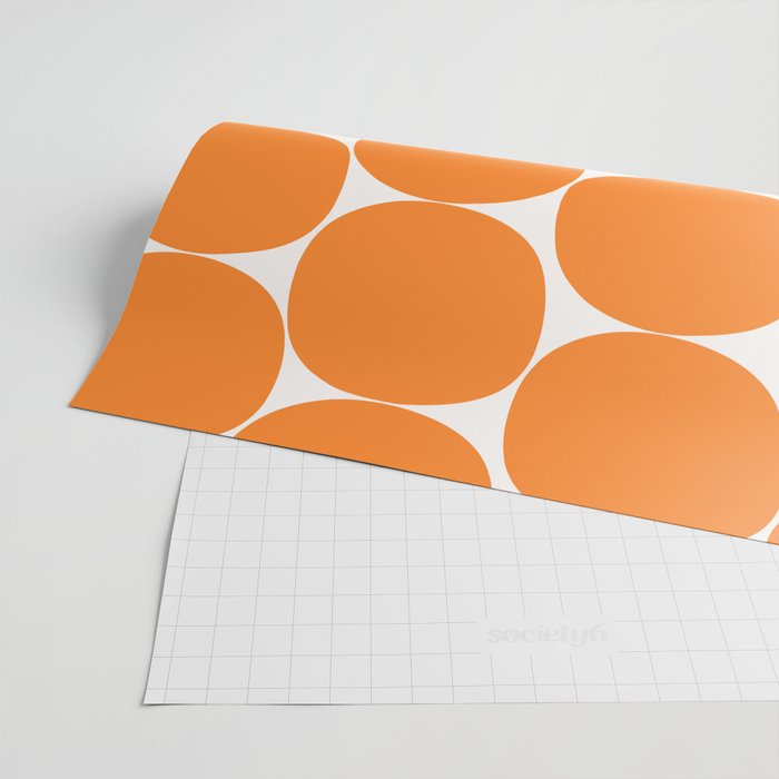 Mid-Century Mod Minimalist Dot Pattern in Orange Wrapping Paper Gallery Image 2