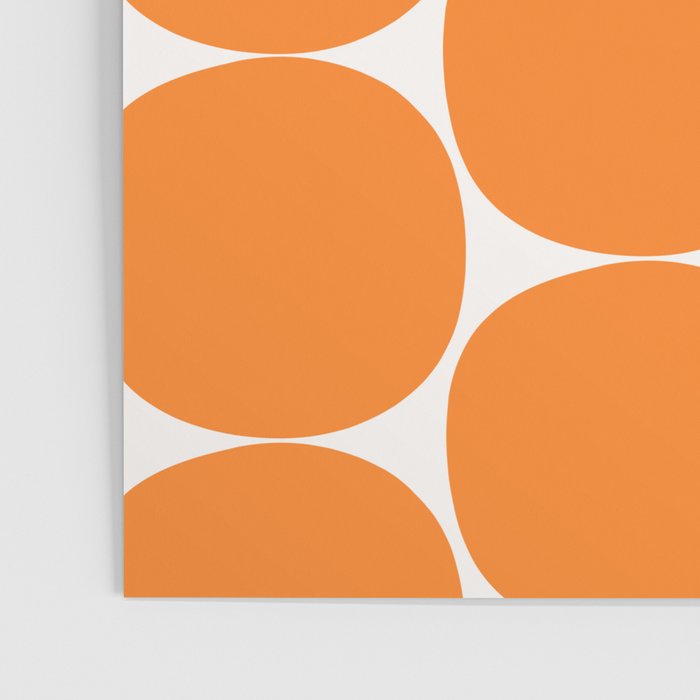 Mid-Century Mod Minimalist Dot Pattern in Orange Poster Gallery Image 3