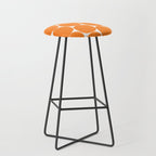 Mid-Century Mod Minimalist Dot Pattern in Orange Stool Gallery Image 1