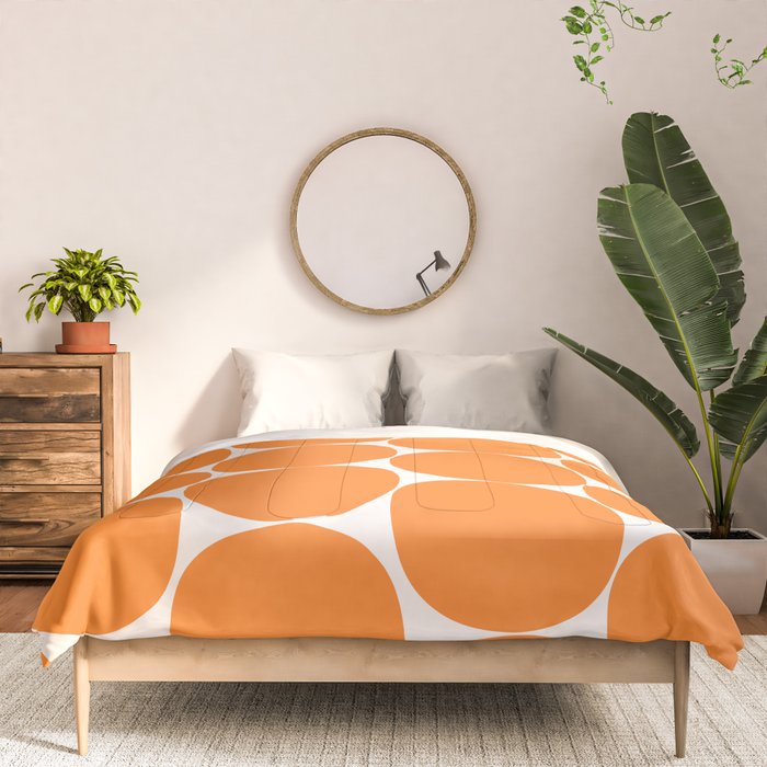 Mid-Century Mod Minimalist Dot Pattern in Orange Comforter Gallery Image 3