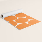 Mid-Century Mod Minimalist Dot Pattern in Orange Yoga Mat Gallery Image 2