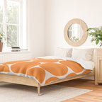 Mid-Century Mod Minimalist Dot Pattern in Orange Duvet Cover Gallery Image 2