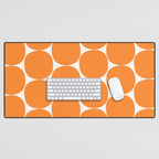 Mid-Century Mod Minimalist Dot Pattern in Orange Desk Mat Gallery Image 1