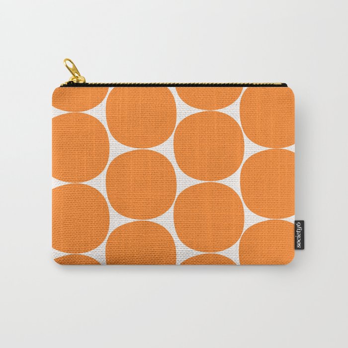 Mid-Century Mod Minimalist Dot Pattern in Orange Carry All Pouch Gallery Image 1