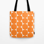 Mid-Century Mod Minimalist Dot Pattern in Orange Tote Bag Gallery Image 1