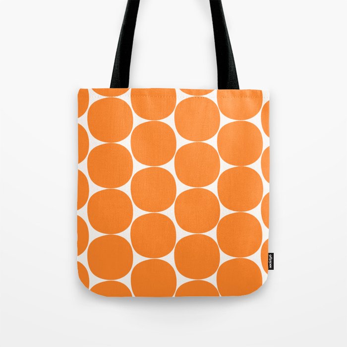 Mid-Century Mod Minimalist Dot Pattern in Orange Tote Bag Gallery Image 1