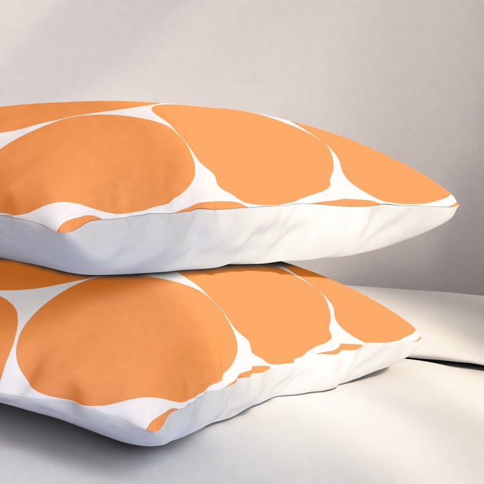 Mid-Century Mod Minimalist Dot Pattern in Orange Pillow Sham Gallery Image 3