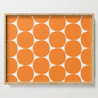 Mid-Century Mod Minimalist Dot Pattern in Orange Serving Tray Gallery Image 1