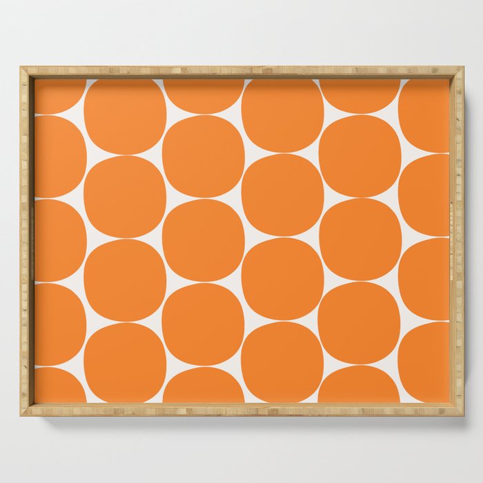 Mid-Century Mod Minimalist Dot Pattern in Orange Serving Tray Gallery Image 1
