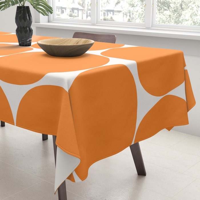 Mid-Century Mod Minimalist Dot Pattern in Orange Tablecloth Gallery Image 3