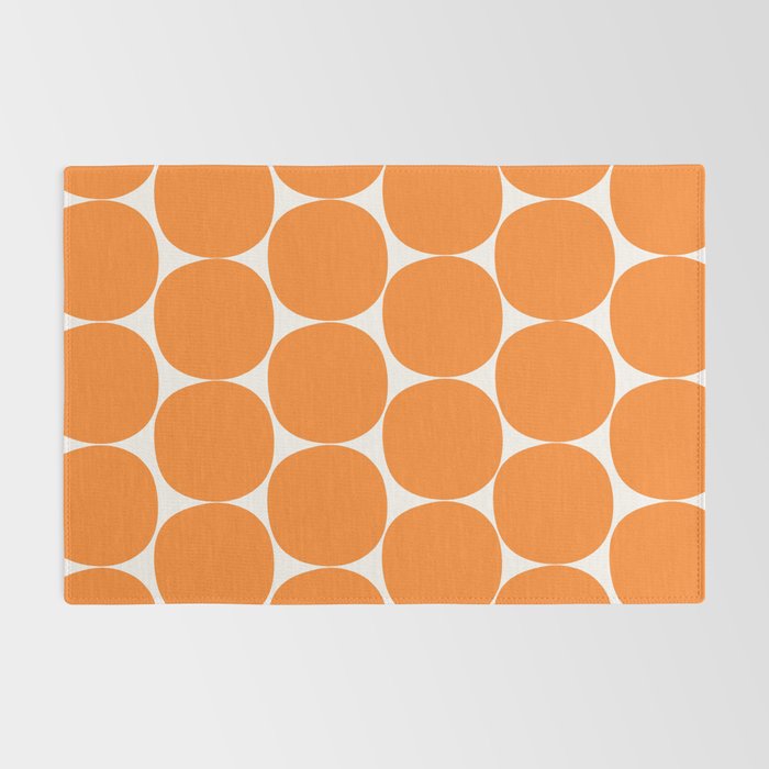 Mid-Century Mod Minimalist Dot Pattern in Orange Rug Gallery Image 2