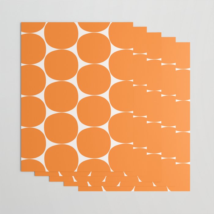 Mid-Century Mod Minimalist Dot Pattern in Orange Wrapping Paper Gallery Image 3