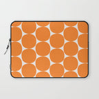 Mid-Century Mod Minimalist Dot Pattern in Orange Laptop Sleeve Gallery Image 1