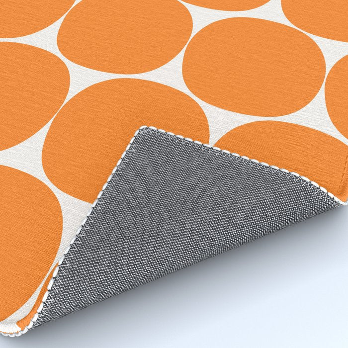 Mid-Century Mod Minimalist Dot Pattern in Orange Rug Gallery Image 4