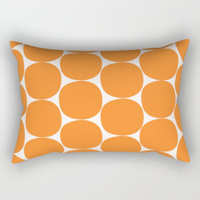Mid-Century Mod Minimalist Dot Pattern in Orange Rectangular Pillow Gallery Image 2