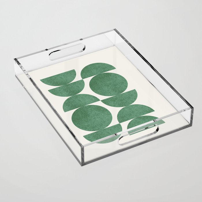Green Retro Scandinavian - Mid Century Modern Acrylic Tray Gallery Image 1