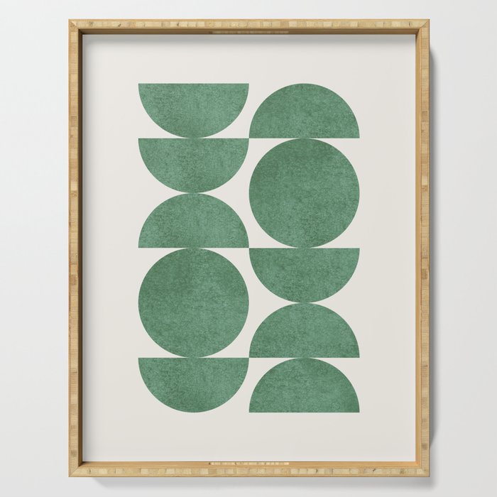 Green Retro Scandinavian - Mid Century Modern Serving Tray Gallery Image 1