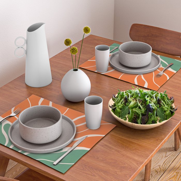 Modern Boho Art Nouveau Floral 1.1 Placemat Gallery Image 2