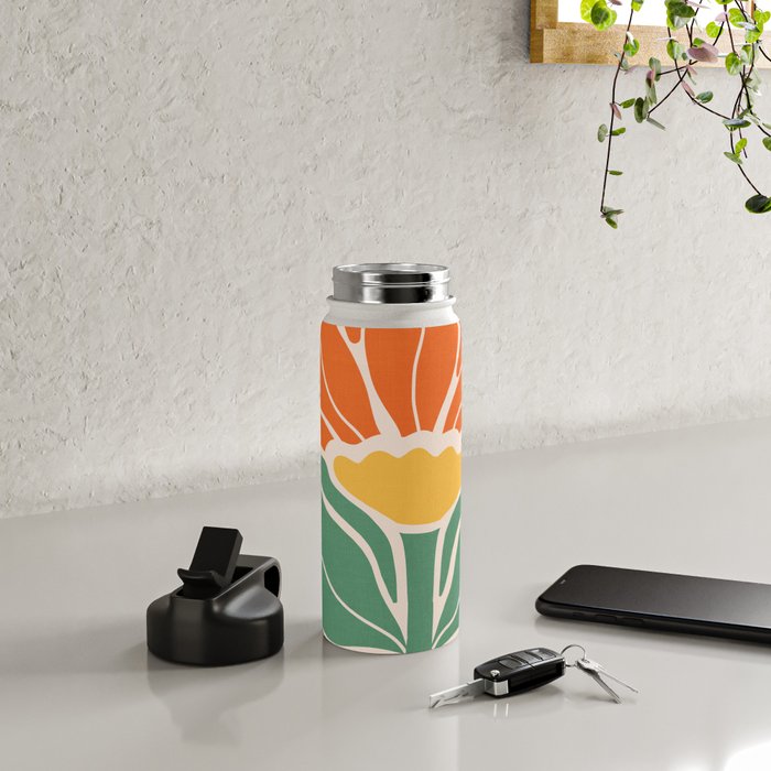 Modern Boho Art Nouveau Floral 1.1 Water Bottle Gallery Image 4