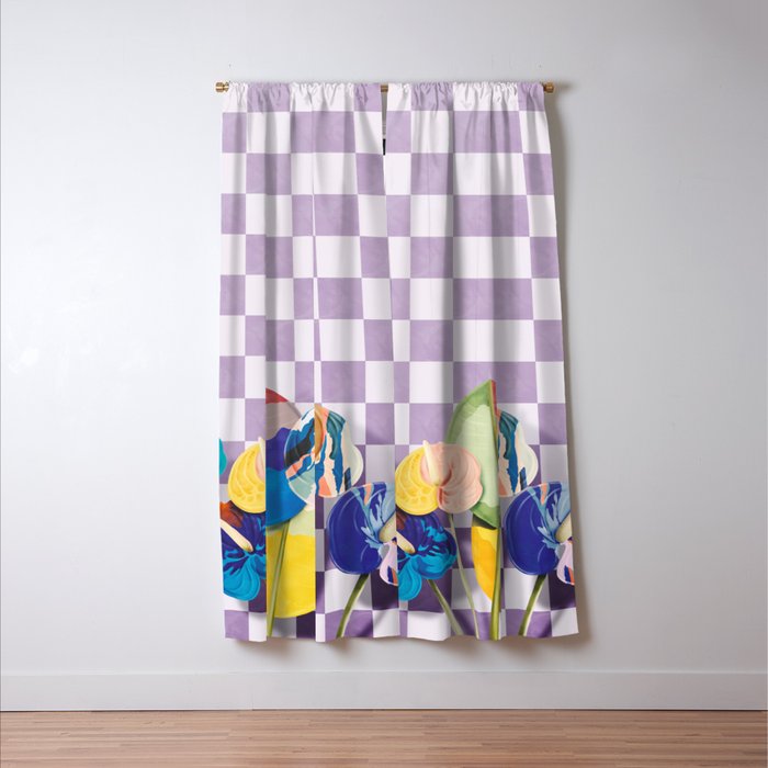 Modern artistic flowery tropical II Window Curtain Gallery Image 3