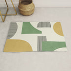 Abstract Lines Composition - Green Yellow Rug Gallery Image 1
