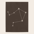 Libra Zodiac Star Constellation Line Art Coffee Brown Poster Gallery Image 4